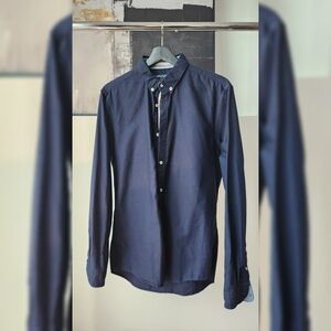 Zara Dark Blue Casual Button Down Shirt
